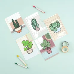 12pcs Cozy Home Houseplant Postcard Set