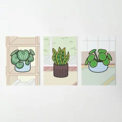 12pcs Cozy Home Houseplant Postcard Set