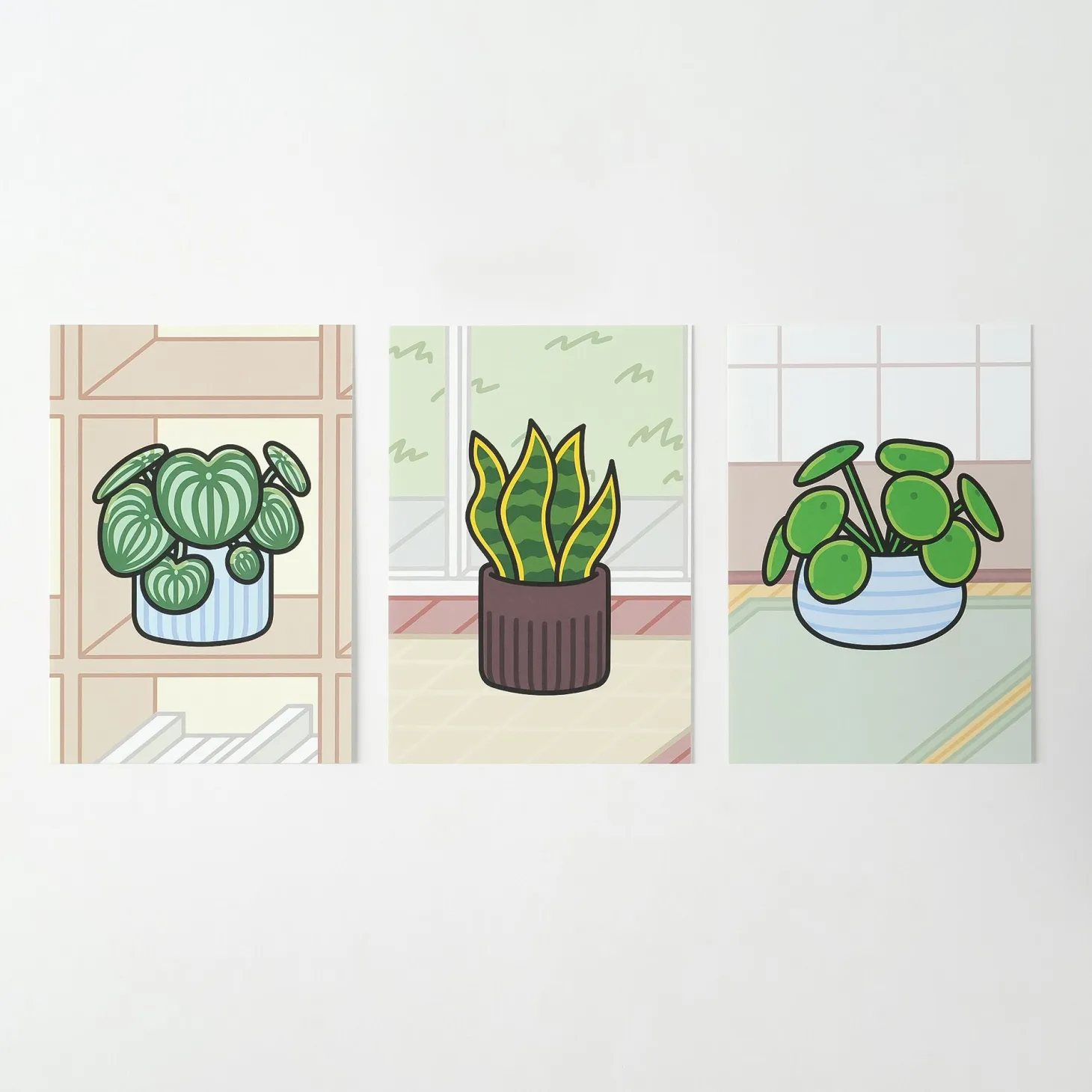 12pcs Cozy Home Houseplant Postcard Set
