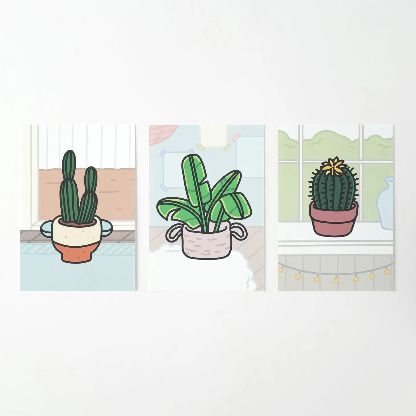 12pcs Cozy Home Houseplant Postcard Set