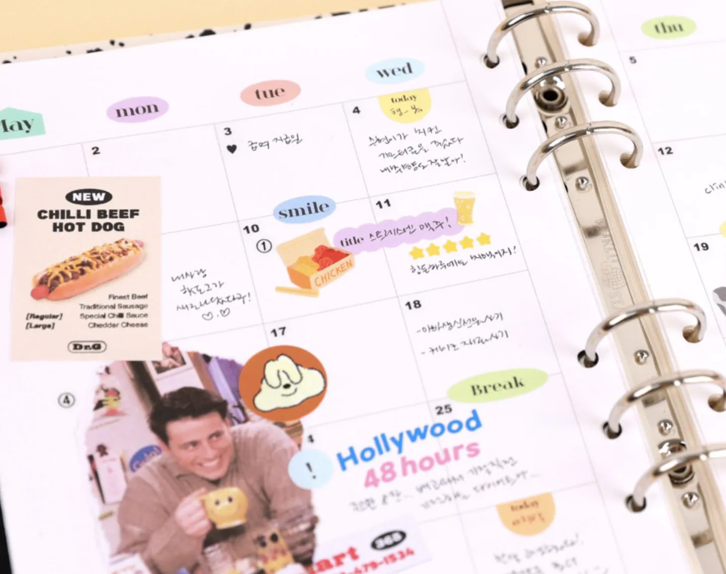 6pcs Daily Journal Deco Sticker Set