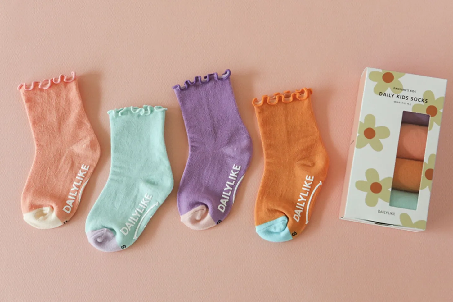 4pcs Daily Kids Crew Socks Set