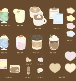 23pcs Dessert Cafe Sticker Set