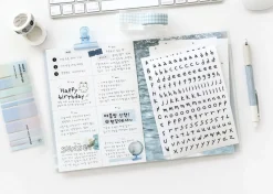 6pcs Doodle Alphabet Sticker Set