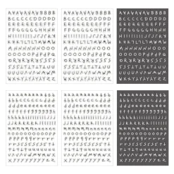 6pcs Doodle Alphabet Sticker Set