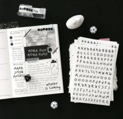 6pcs Doodle Alphabet Sticker Set