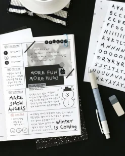 6pcs Doodle Alphabet Sticker Set