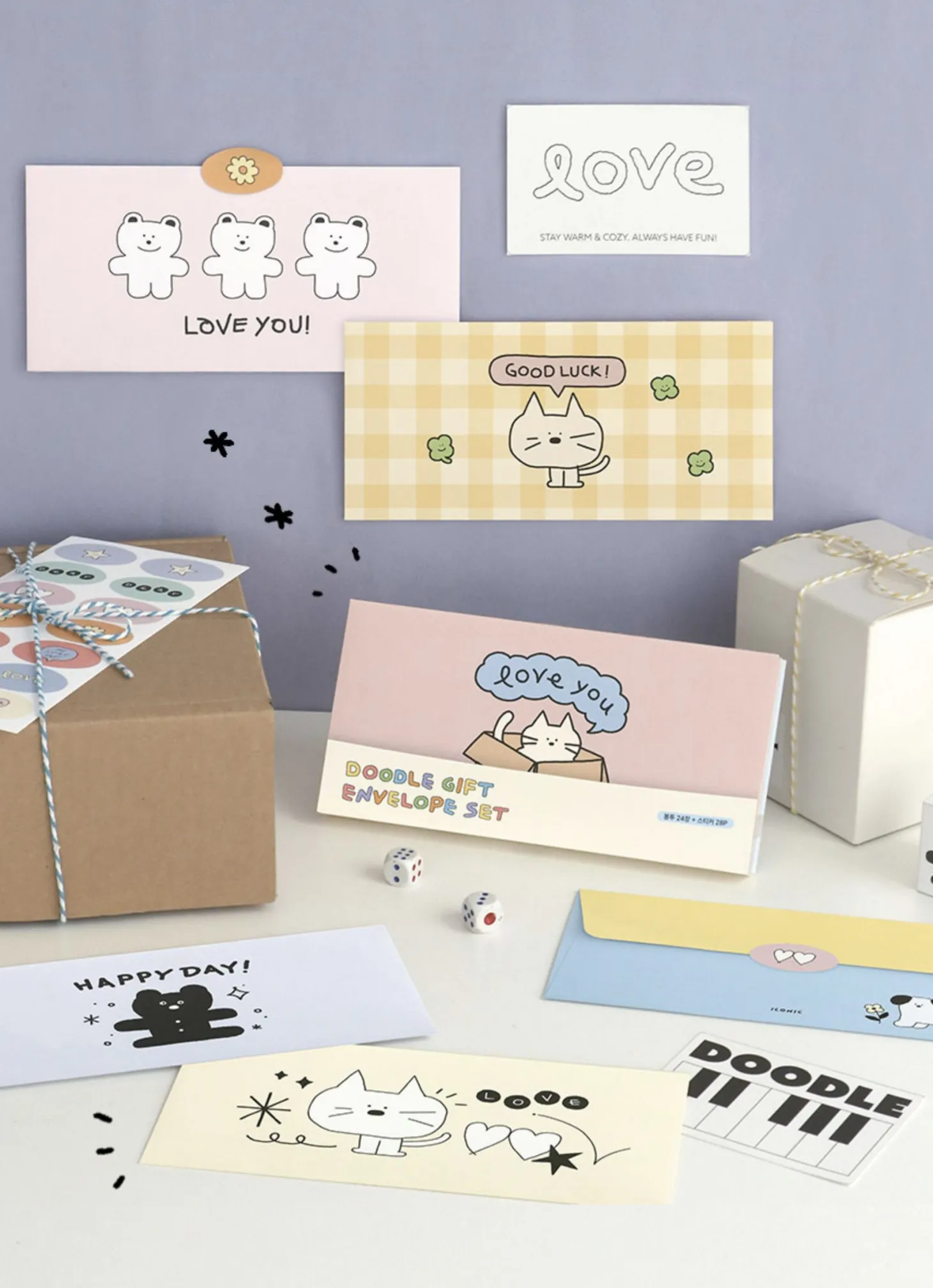 24pcs Doodle Gift Envelope Set