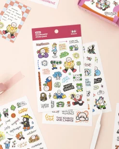6pcs Doodle Point Removable Sticker Set