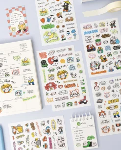 6pcs Doodle Point Removable Sticker Set