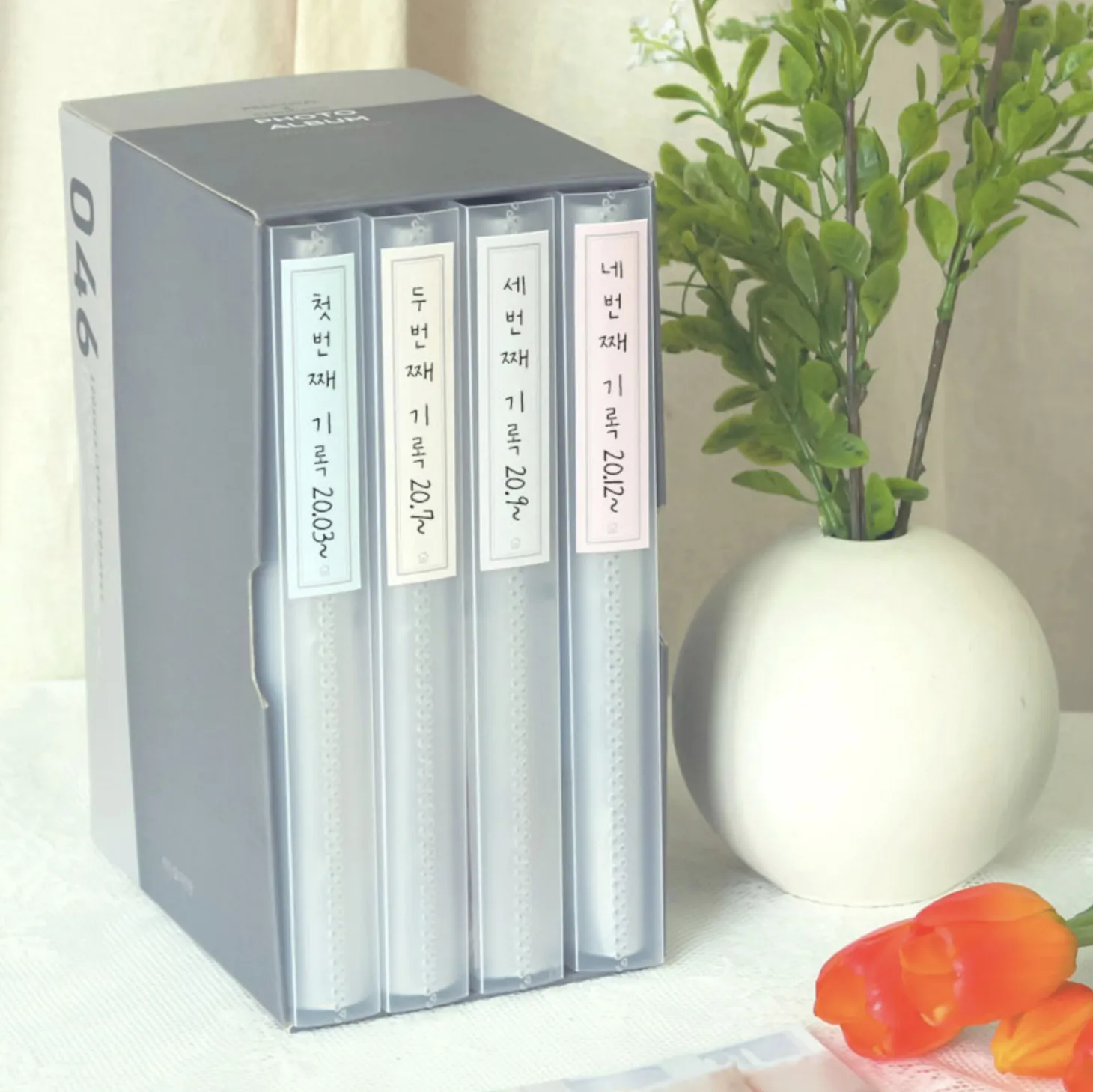 4pcs Double Pocket Photo Album Set