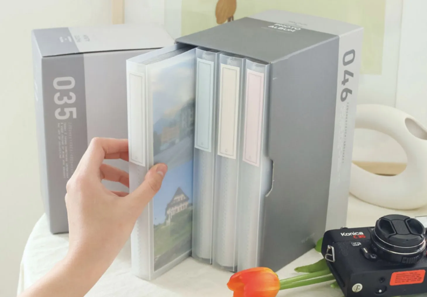 4pcs Double Pocket Photo Album Set