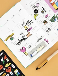 8pcs Drawing Illustration Removable Sticker Set