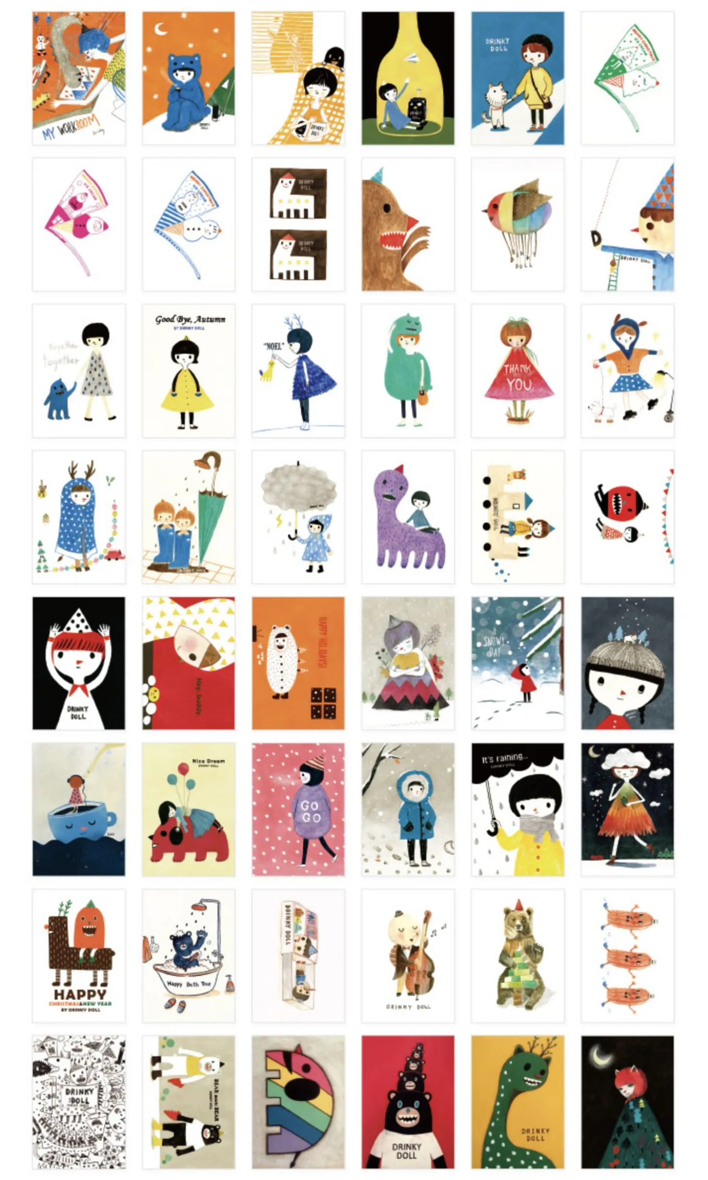 48pcs Drinky Doll Label Sticker Set