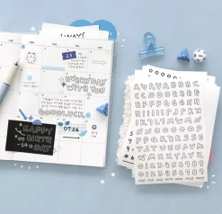 6pcs Fluffy Alphabet Sticker Set