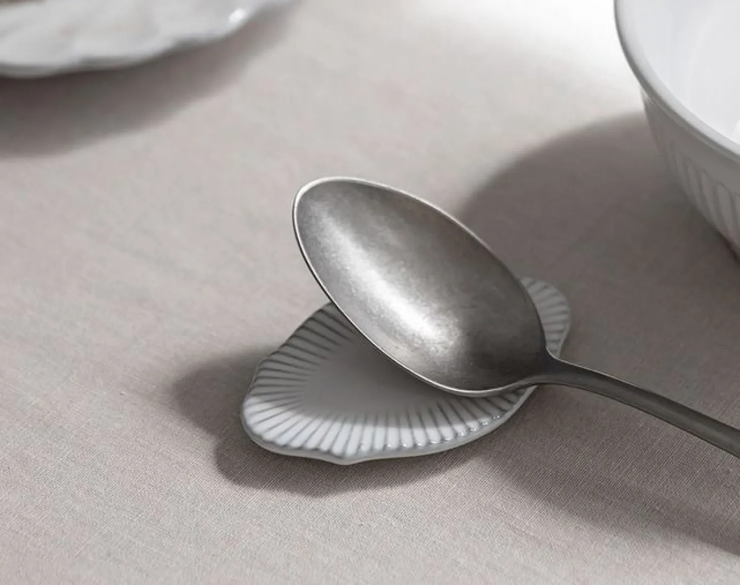 2pcs French Mood Blanc Spoon Rest Set