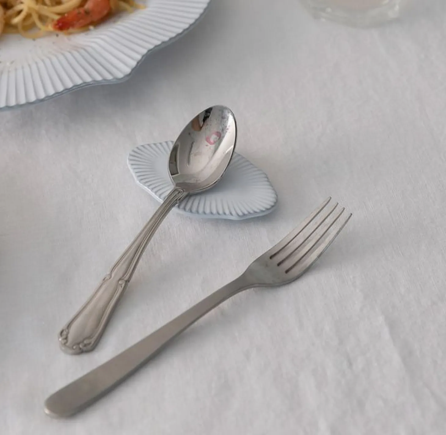 2pcs French Mood Blanc Spoon Rest Set