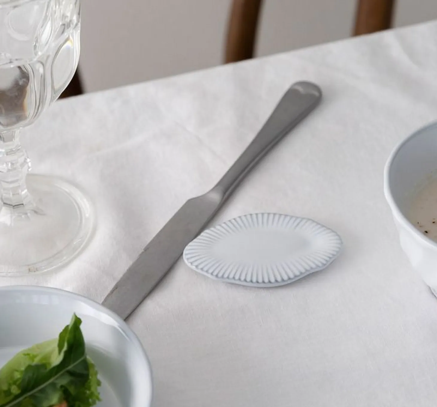 2pcs French Mood Blanc Spoon Rest Set