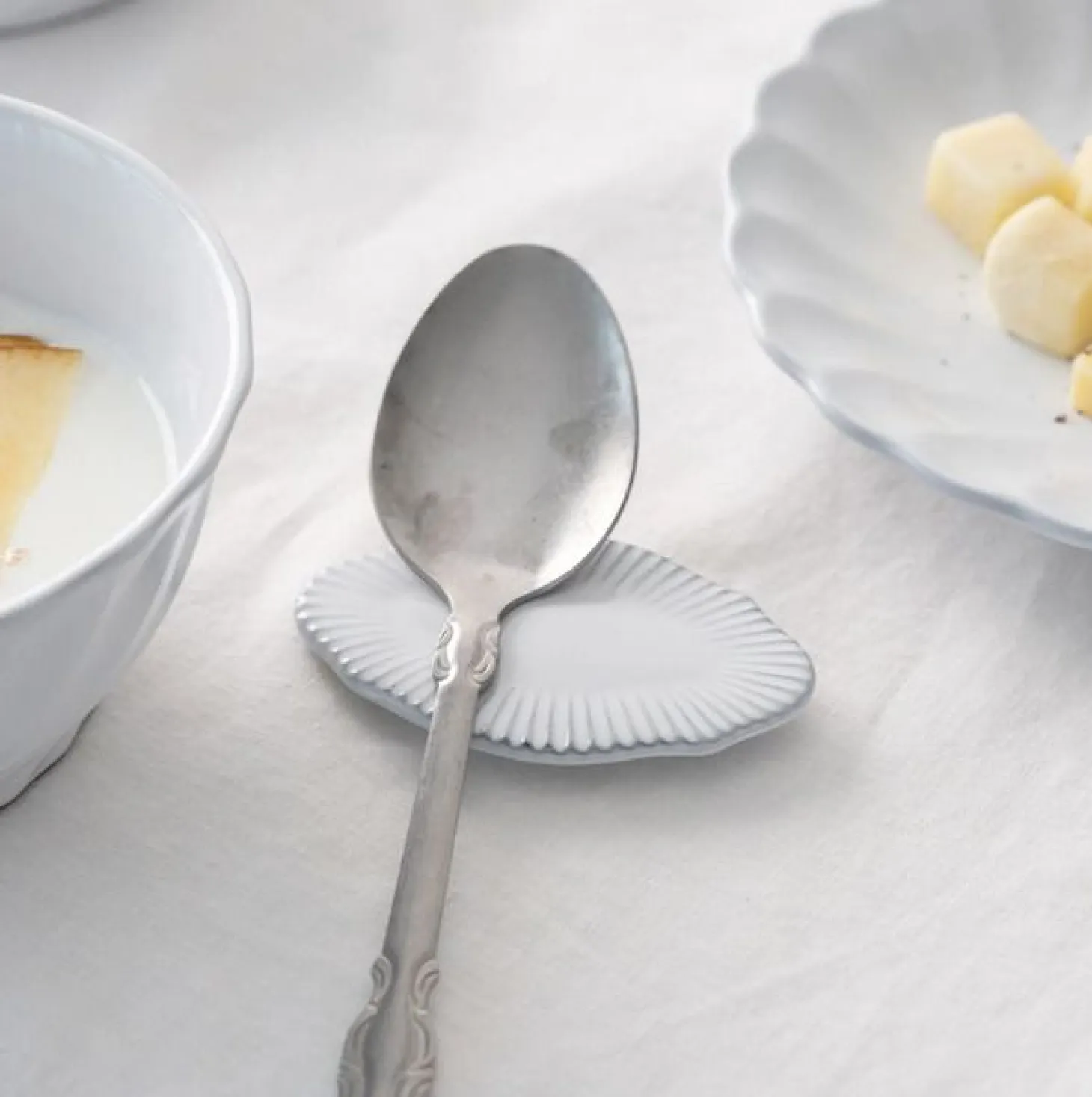 2pcs French Mood Blanc Spoon Rest Set