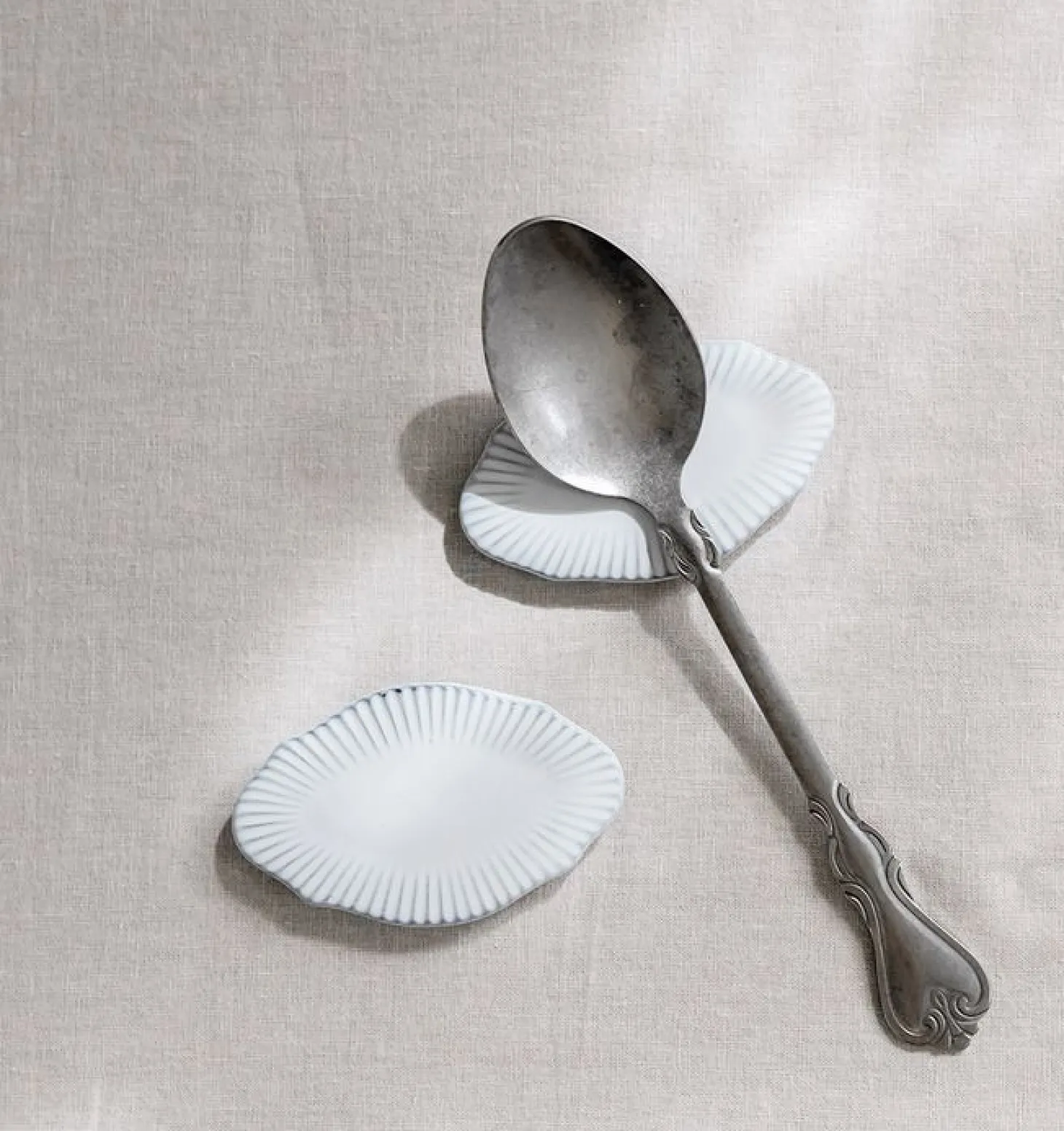2pcs French Mood Blanc Spoon Rest Set