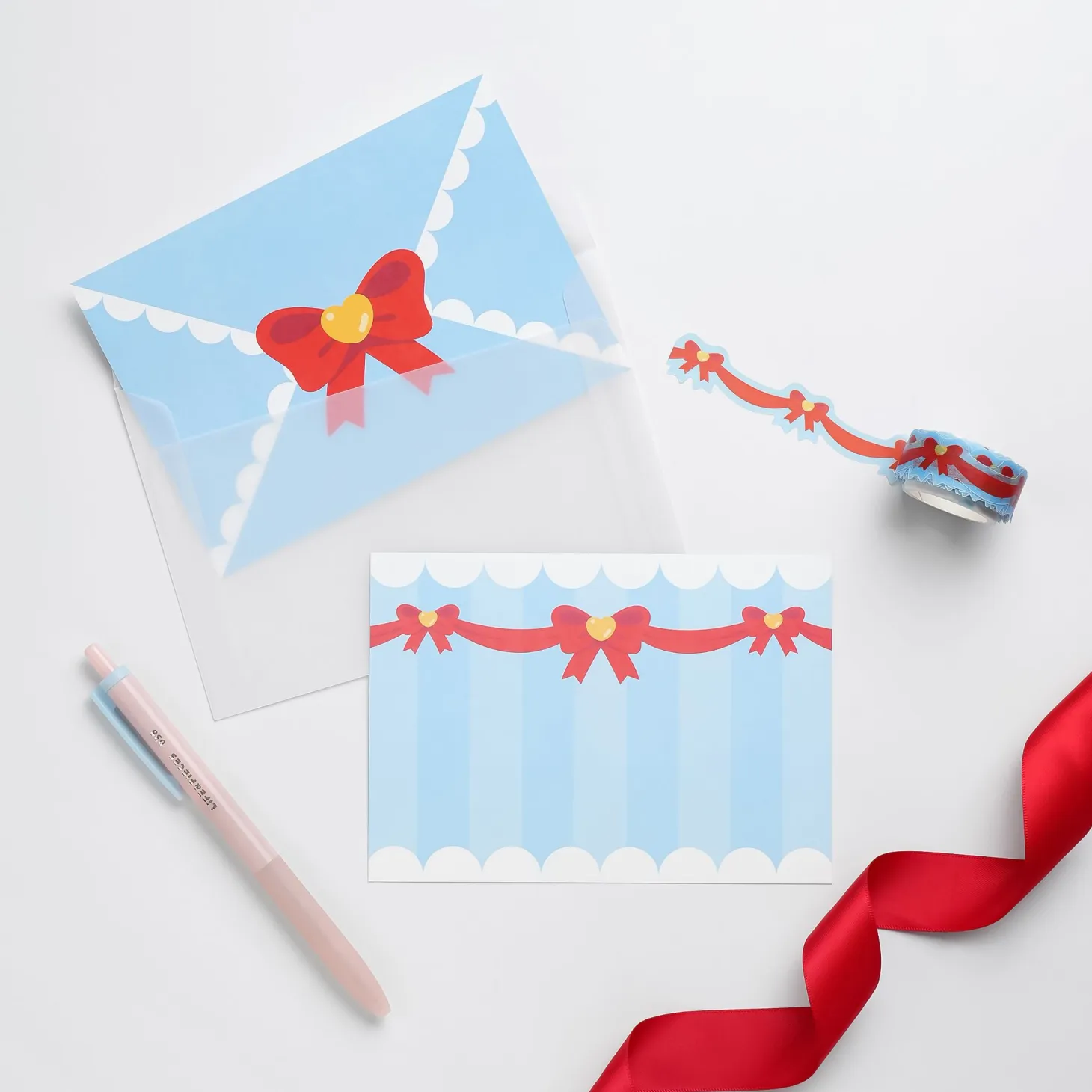 2pcs Heart Card & Envelope Set