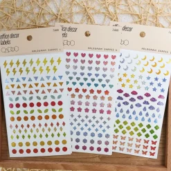 3pcs Hologram Shapes Sticker Set