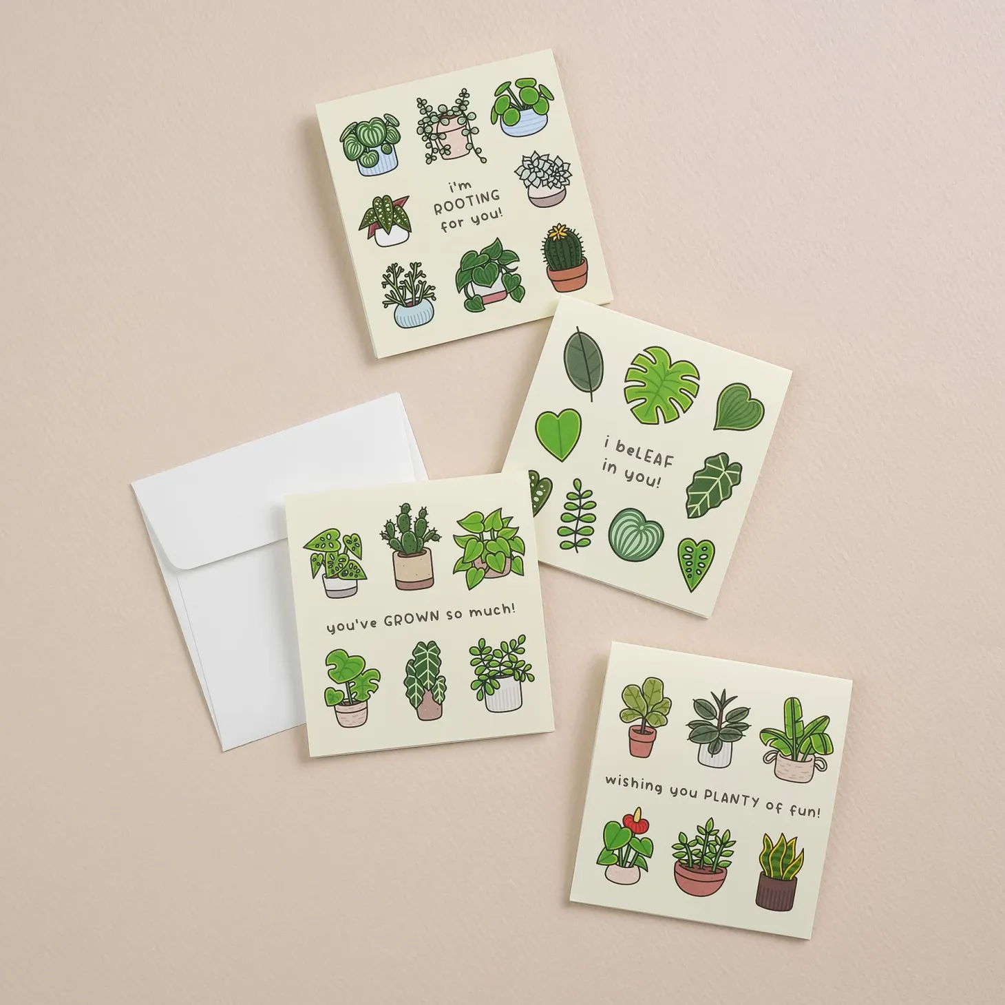 2pcs Houseplant Mini Card Set