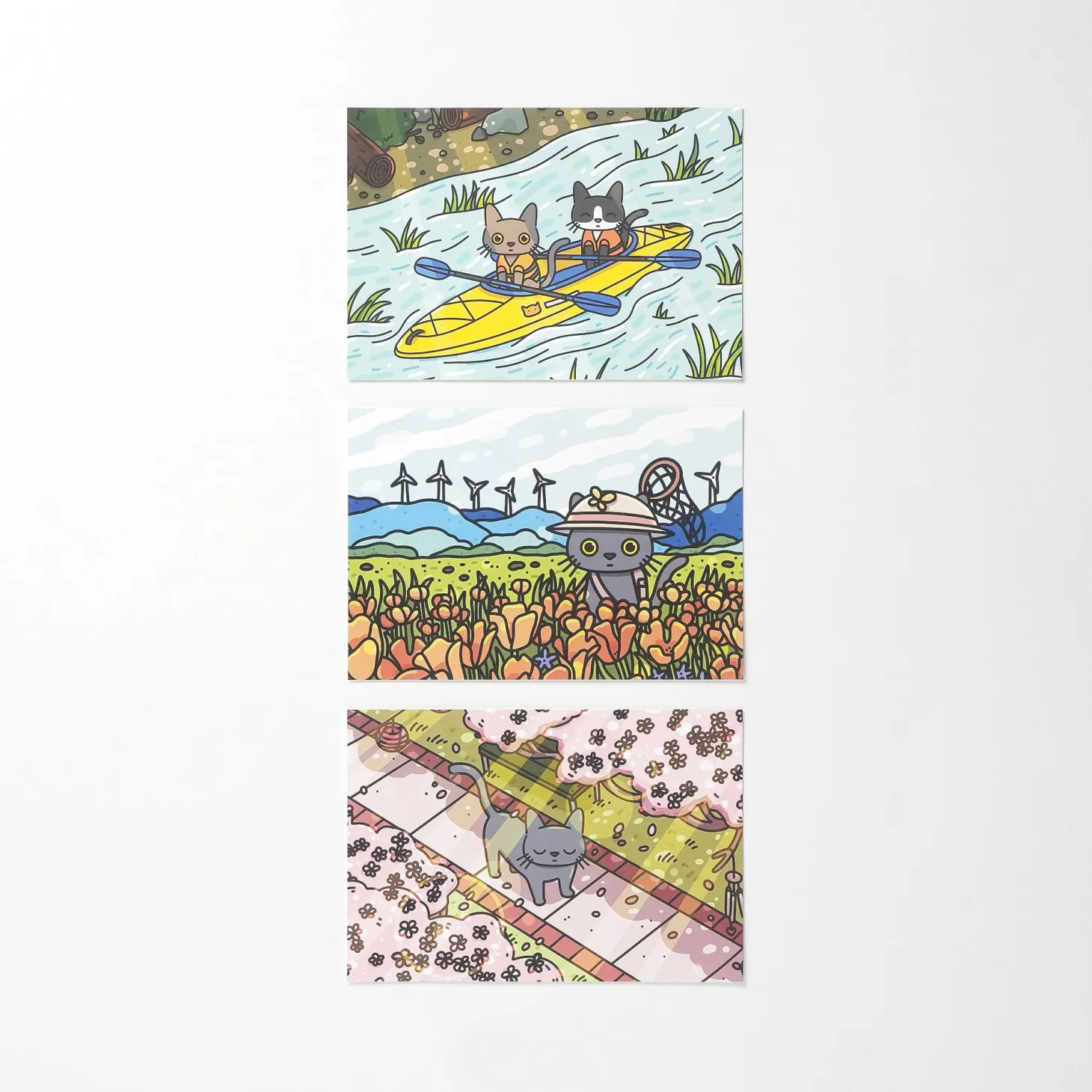 12pcs Lana & Tuxedo Cat Postcard Set v2