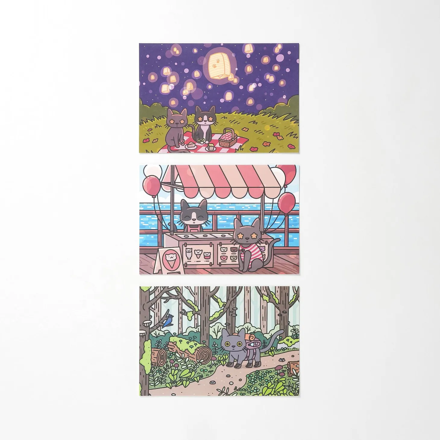 12pcs Lana & Tuxedo Cat Postcard Set v2