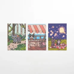 12pcs Lana & Tuxedo Cat Postcard Set