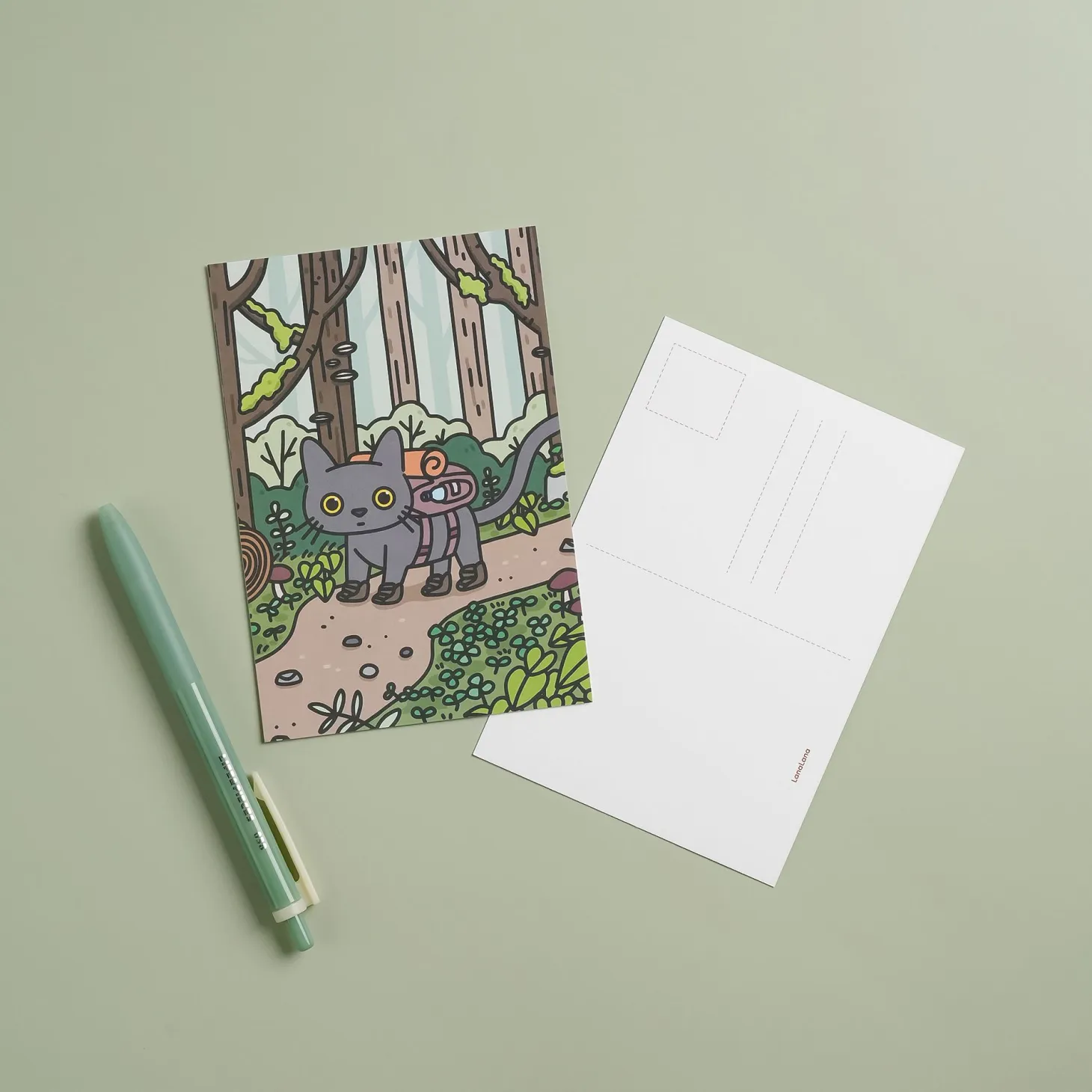 12pcs Lana & Tuxedo Cat Postcard Set