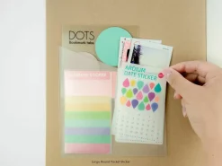 2pcs Large Round Pocket Sticker Set