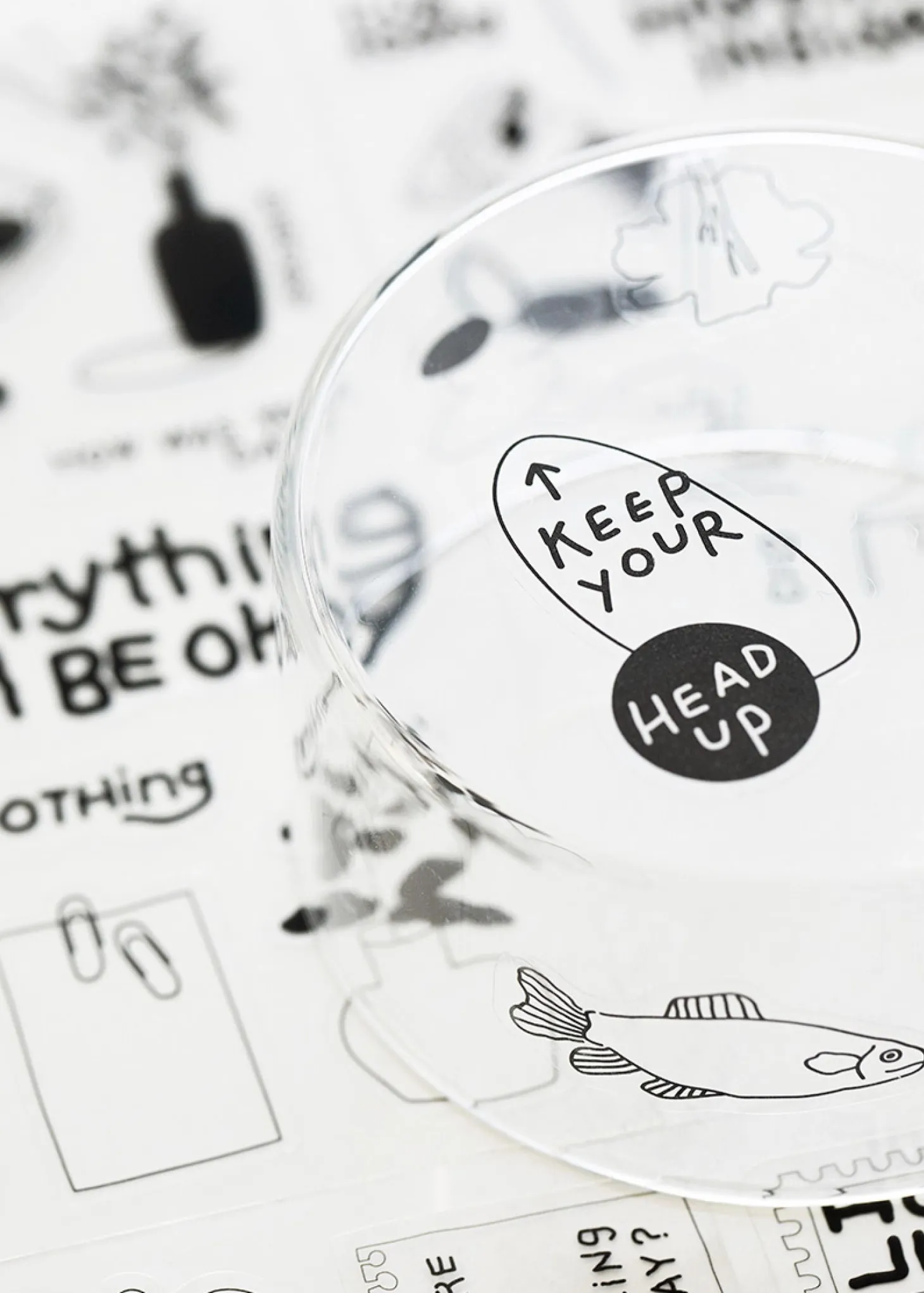 6pcs Life & Pieces Clear Sticker Set