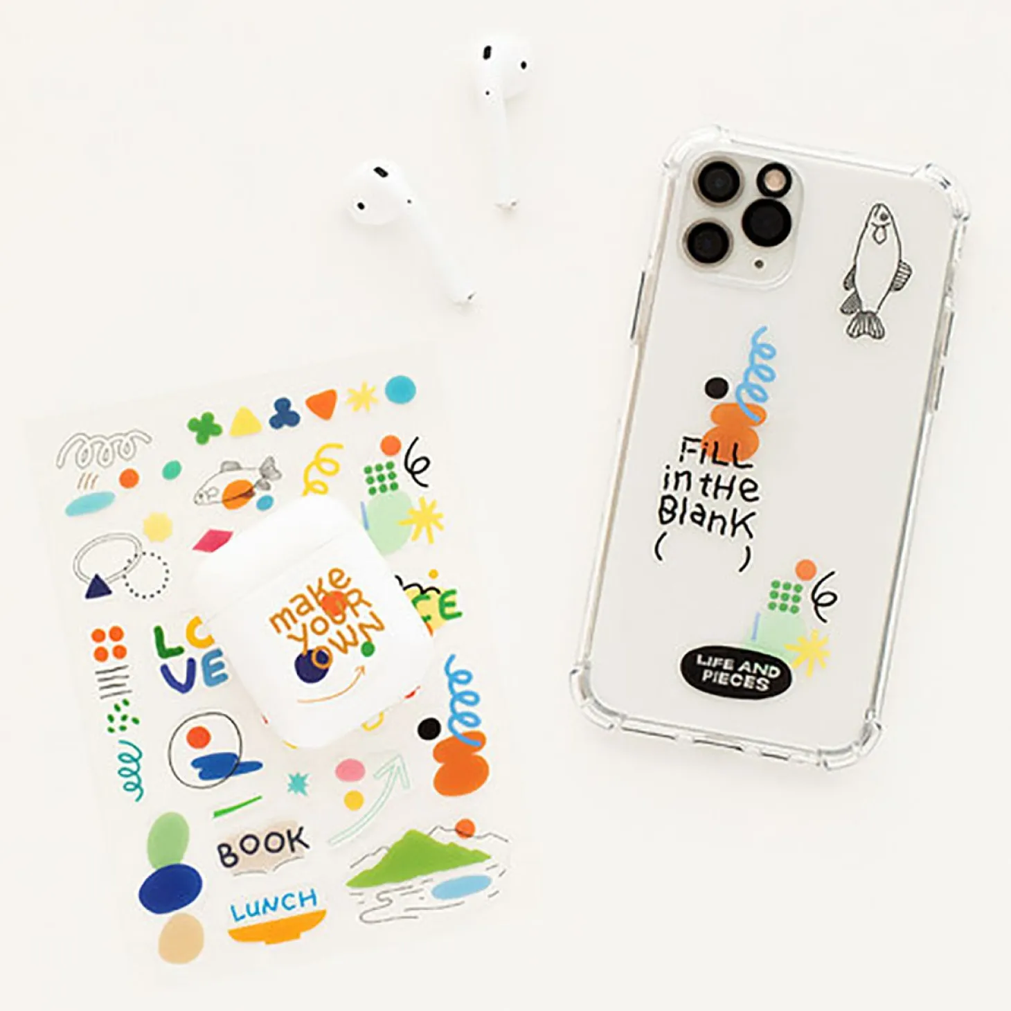 6pcs Life & Pieces Clear Sticker Set