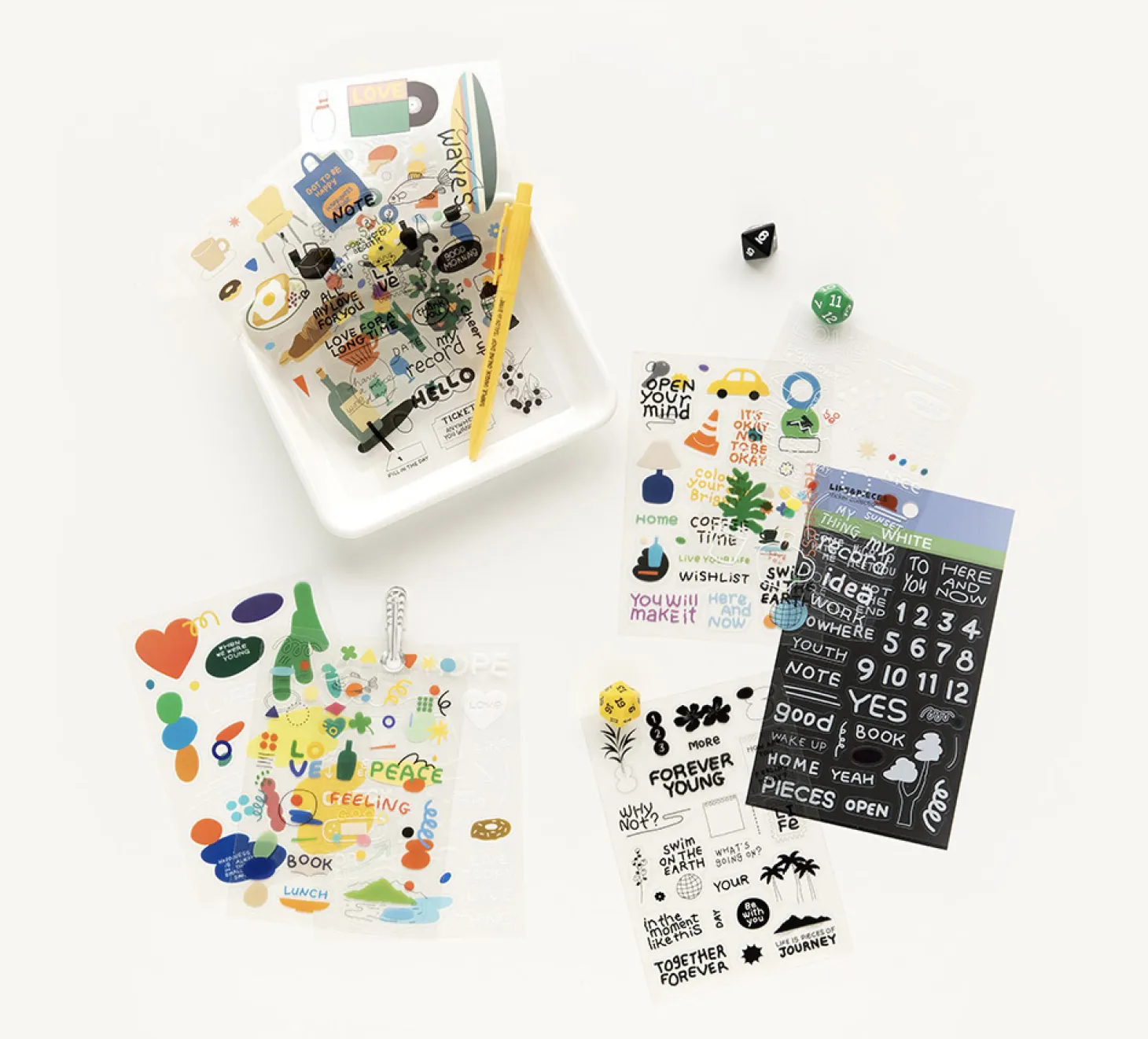 6pcs Life & Pieces Clear Sticker Set