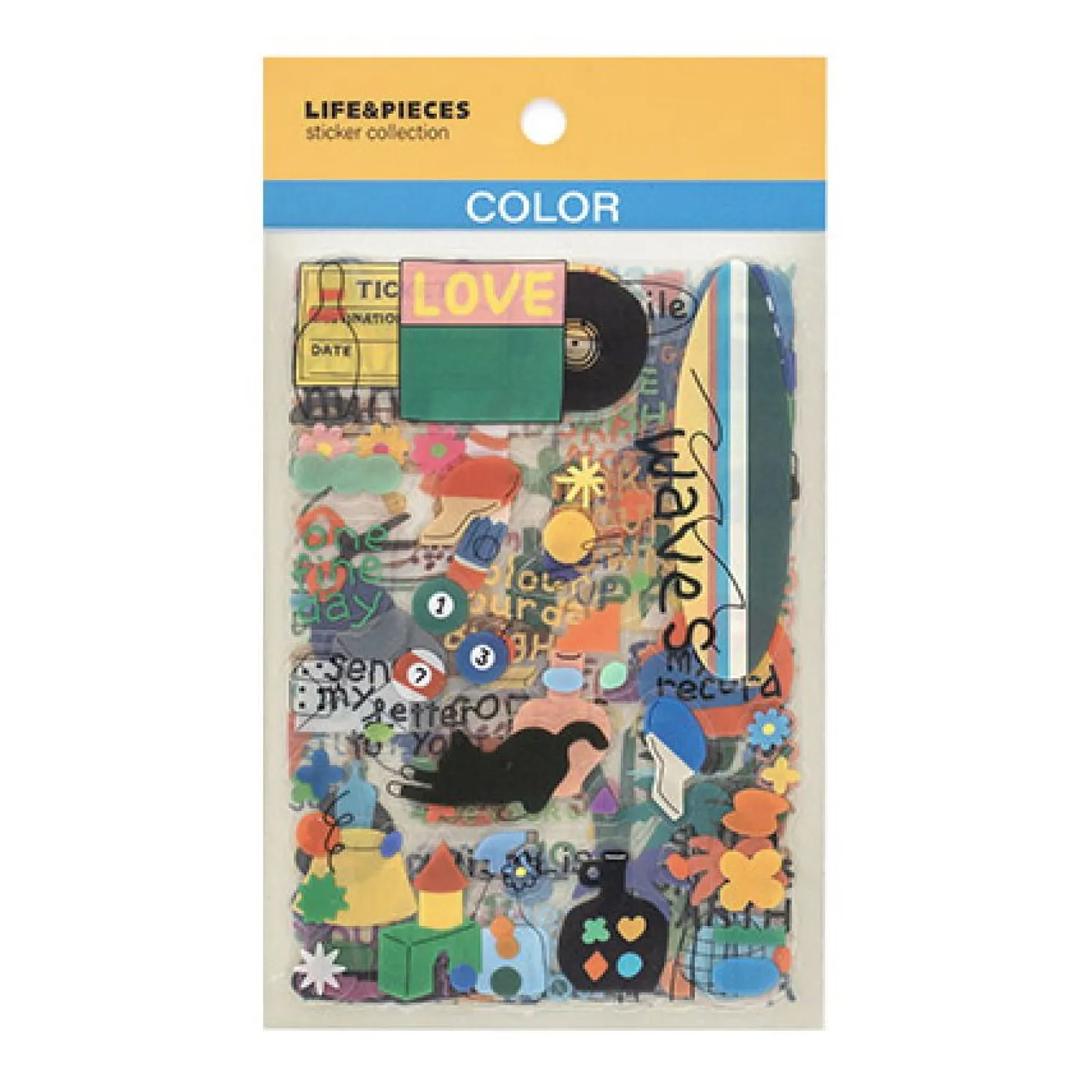 6pcs Life & Pieces Clear Sticker Set