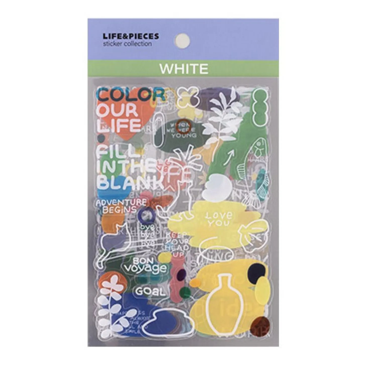 6pcs Life & Pieces Clear Sticker Set