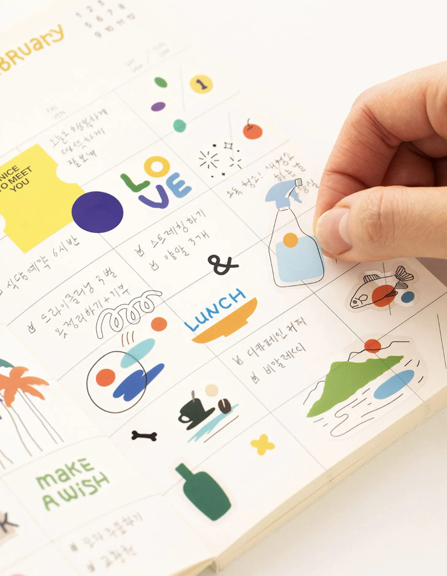 6pcs Life & Pieces Clear Sticker Set