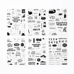 6pcs Life & Pieces Clear Sticker Set
