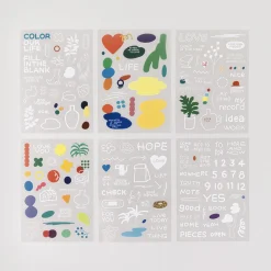 6pcs Life & Pieces Clear Sticker Set