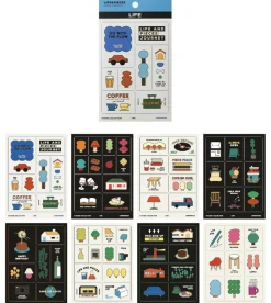 8pcs Life & Pieces Life Removable Sticker Set