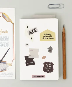 6pcs Life & Pieces Vintage Label Sticker Set