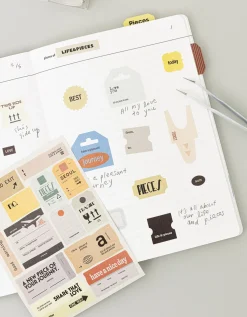 6pcs Life & Pieces Vintage Label Sticker Set