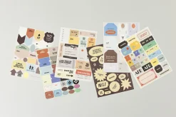 6pcs Life & Pieces Vintage Label Sticker Set