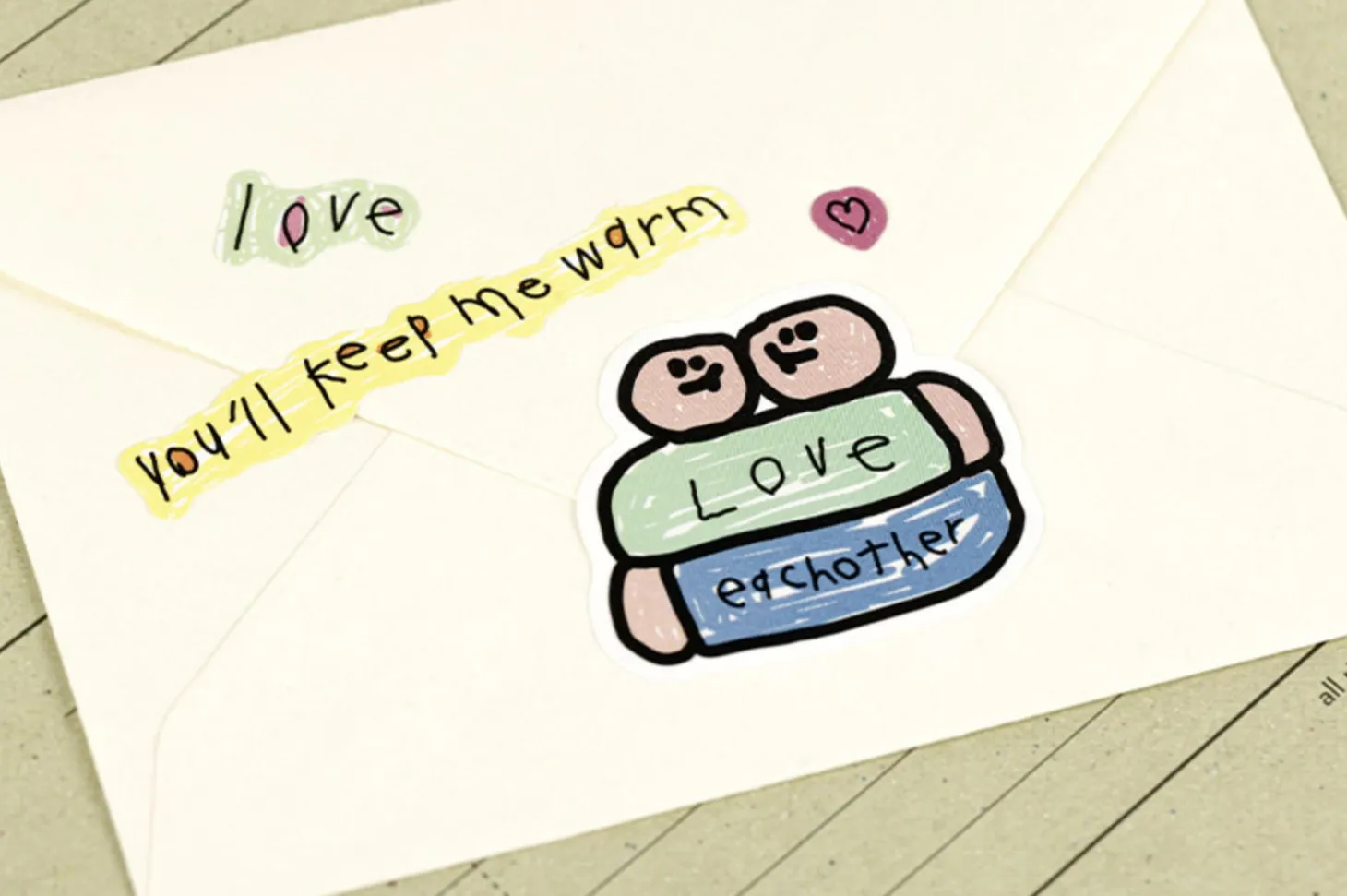 8pcs Little Things Drawing Removable Sticker Set