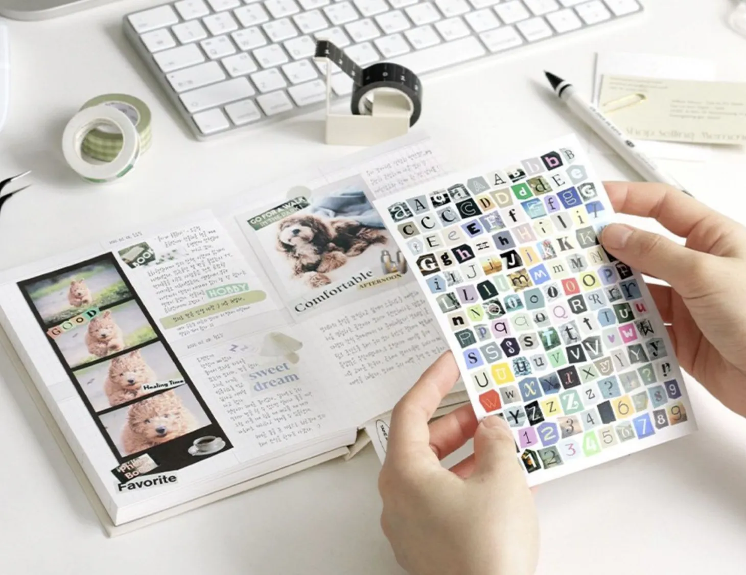 6pcs Magazine Collage Sticker Set