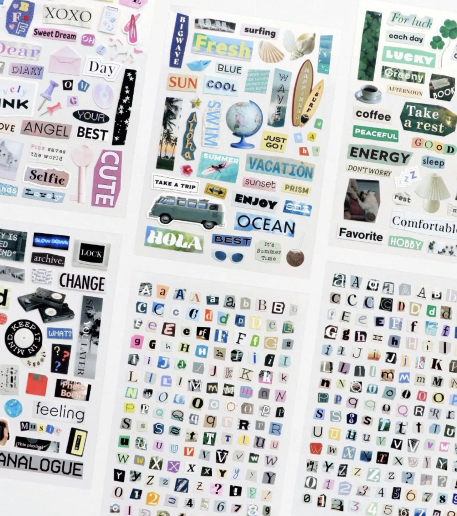 6pcs Magazine Collage Sticker Set