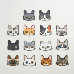 10pcs Mini Cat Face Card Set