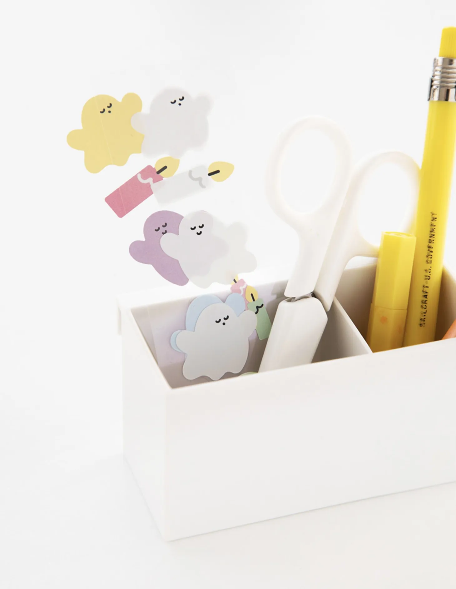 2pcs Mini Cat & Ghost Removable Sticker Set