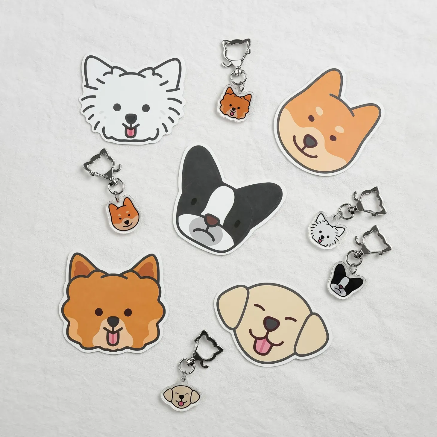 10pcs Mini Dog Face Card Set